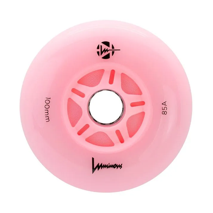 Luminous Light Up Inline Wheel Flamingo Pink 100mm 85A