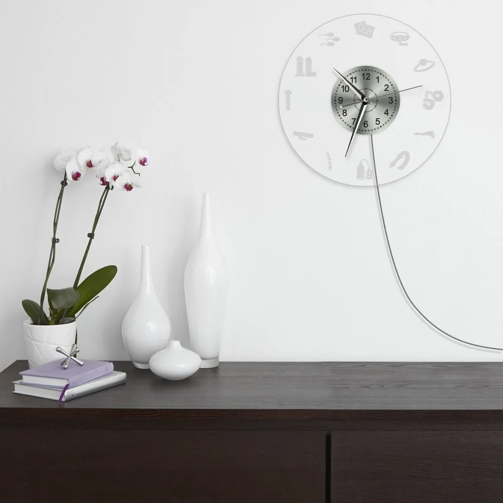 Luminous Sex Shop Wall Clock Erotic Shop Led Lighting Adult Naughty Acrylic Clock Intriguing Accessory Decorative Wall Watch