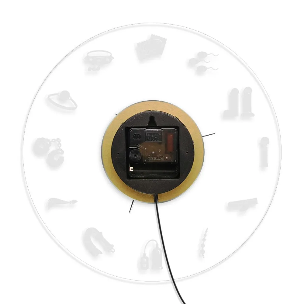 Luminous Sex Shop Wall Clock Erotic Shop Led Lighting Adult Naughty Acrylic Clock Intriguing Accessory Decorative Wall Watch