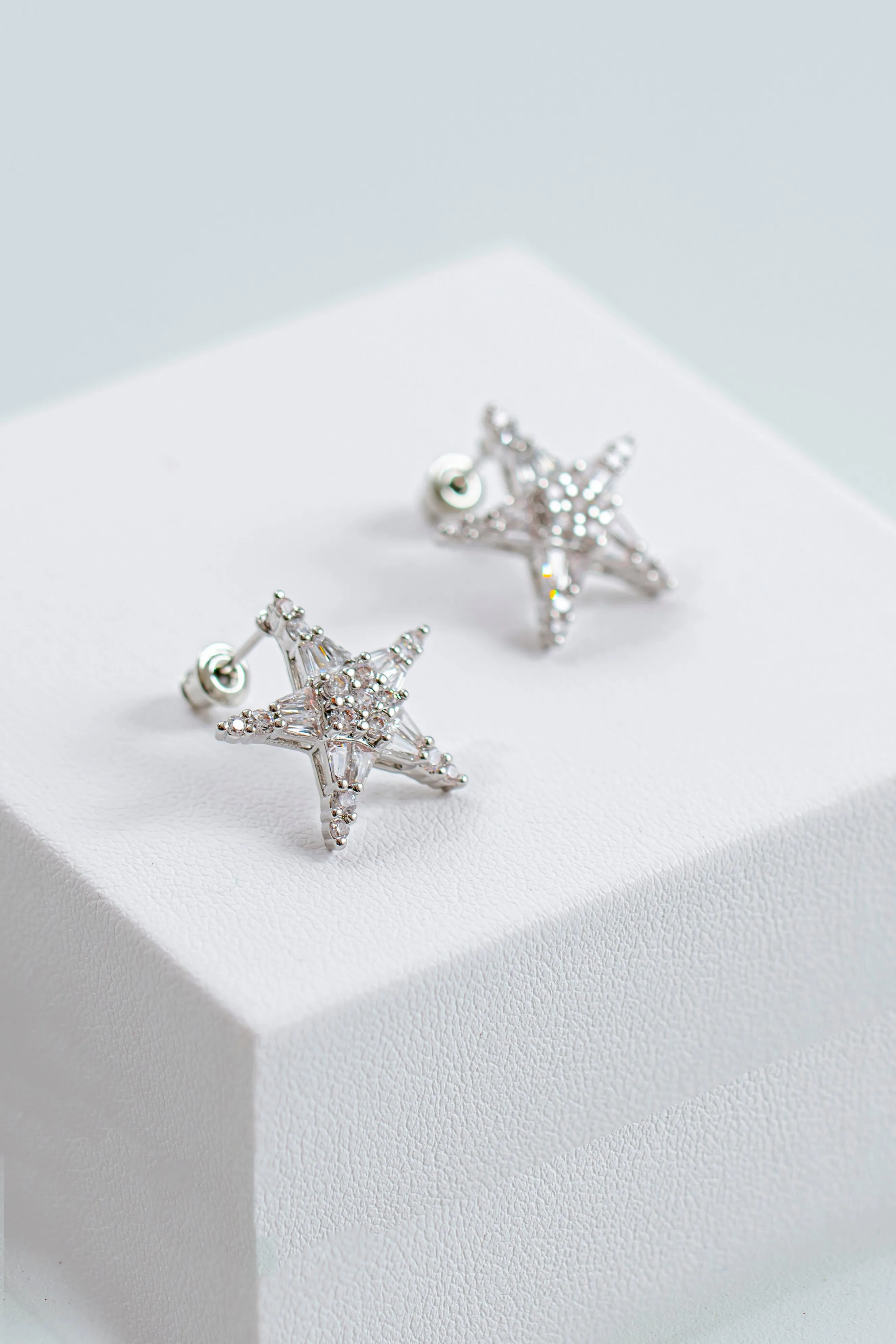 Luminous Star Earrings | Silver