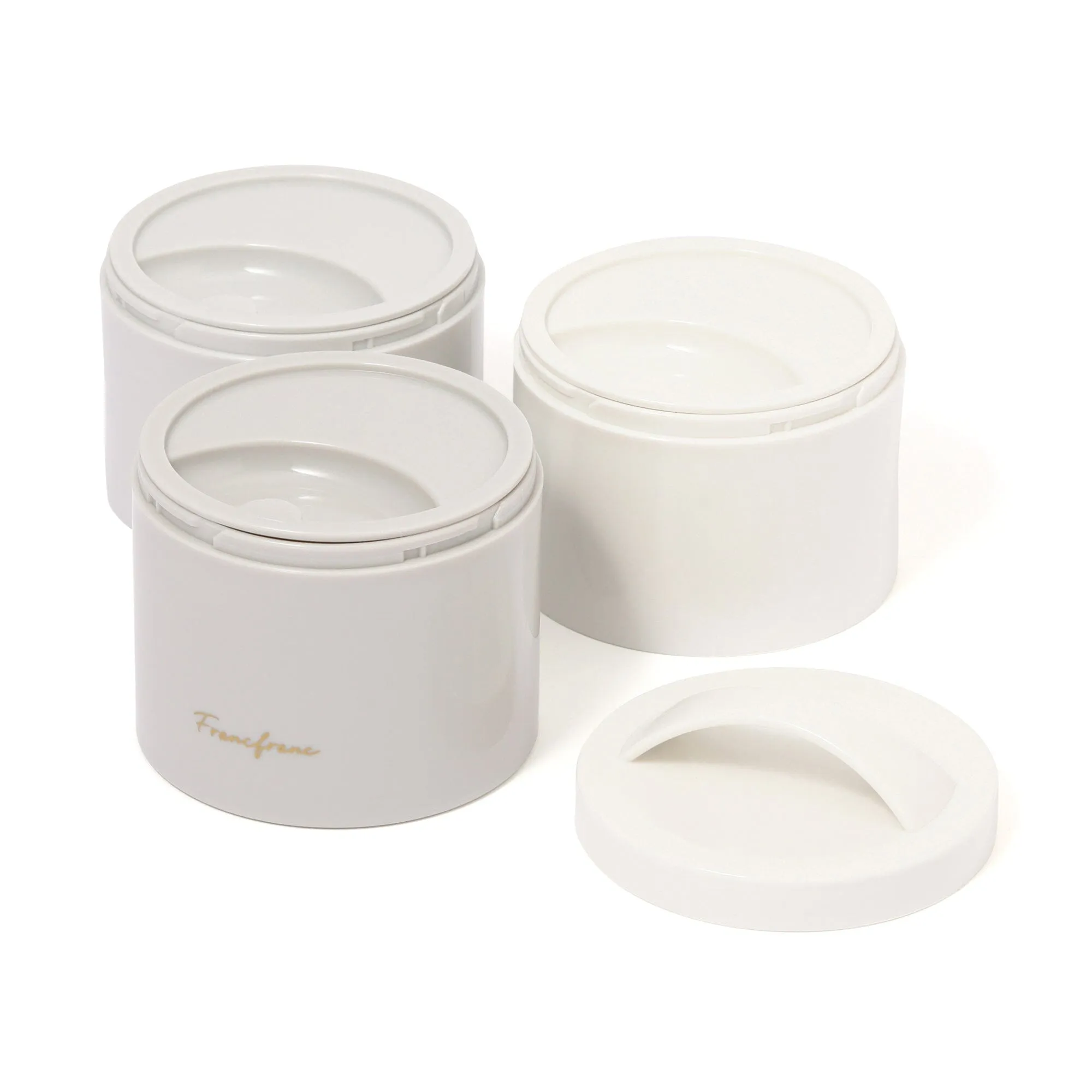 Lunch Box Slim Complete 3 Piece Set White