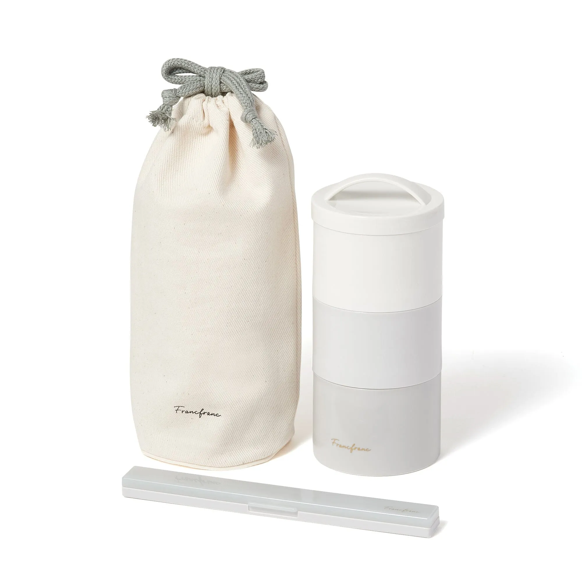 Lunch Box Slim Complete 3 Piece Set White