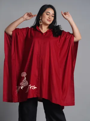 Maroon Rayon ShirtKurta - RangiMorni