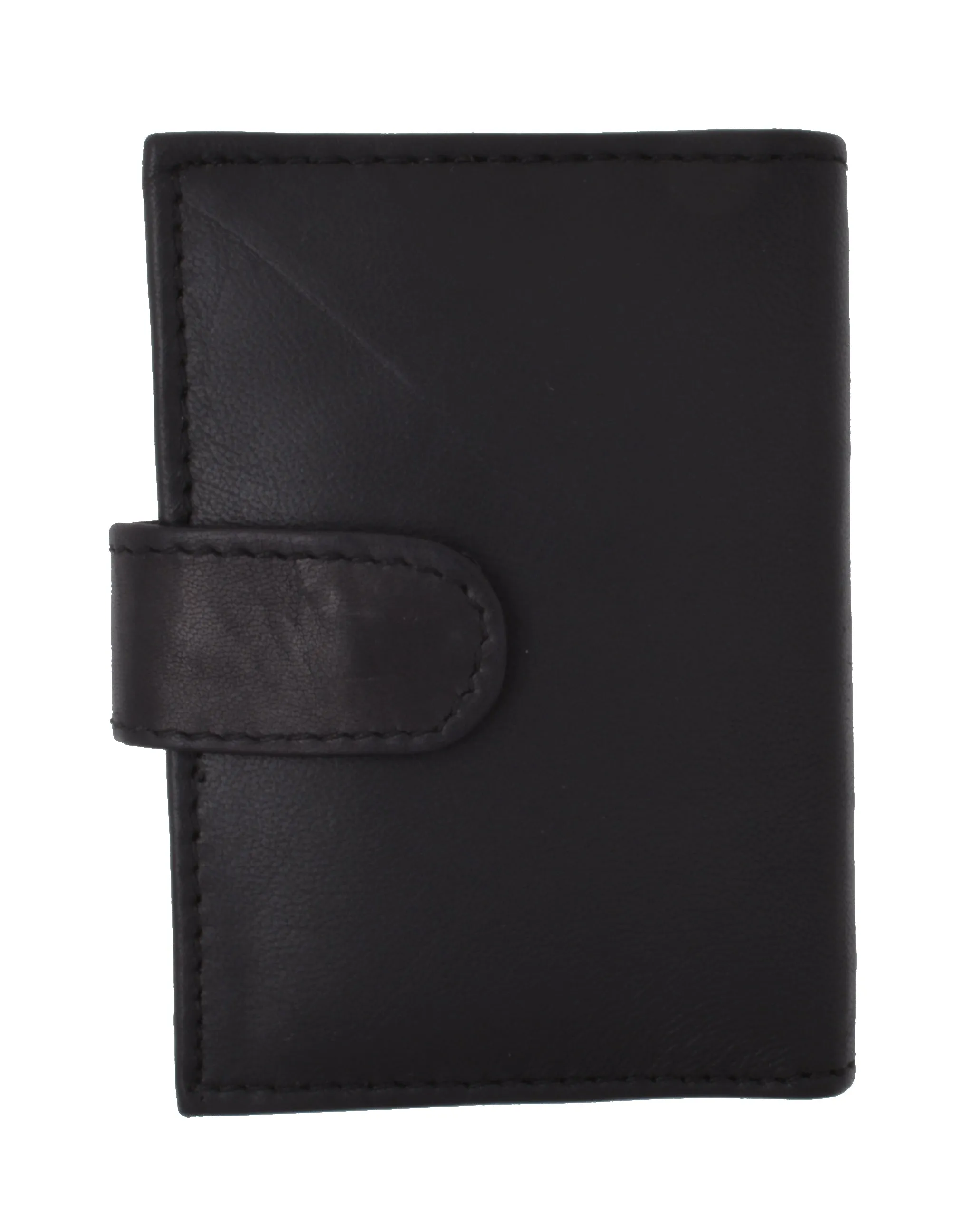 Marshal Leather Plastic Inserts Book Credit Card ID Holder Snap Wallet Black