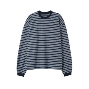 Men's Tees Striped Long Sleeved T-shirt Male Autumn New Round Neck Menwear Korean Version Trendy Versatile Clothing  9C6910