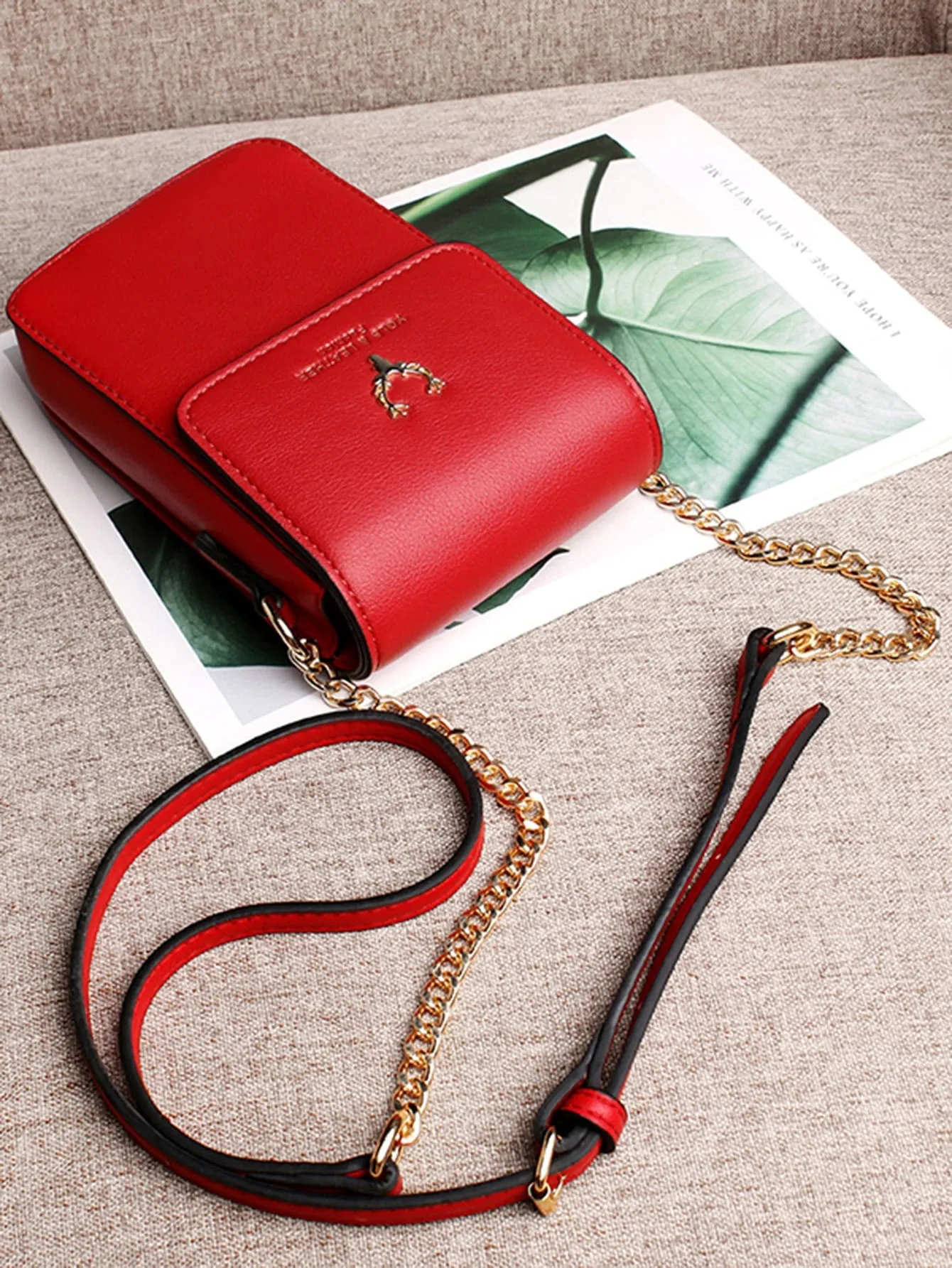 Metal Decor Flap Crossbody Bag