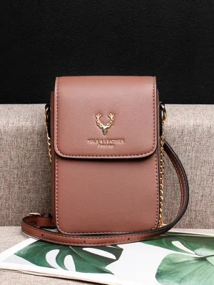Metal Decor Flap Crossbody Bag