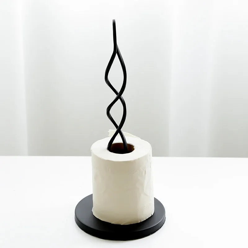 Metal wrought iron desktop paper towel holder