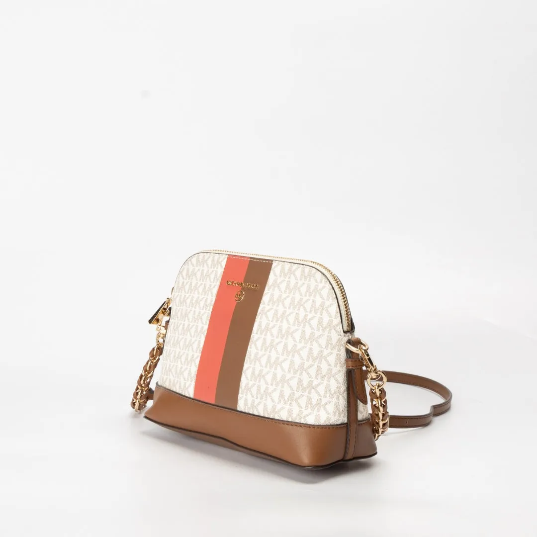 Michael Kors Logo Stripe Dome Crossbody Bag