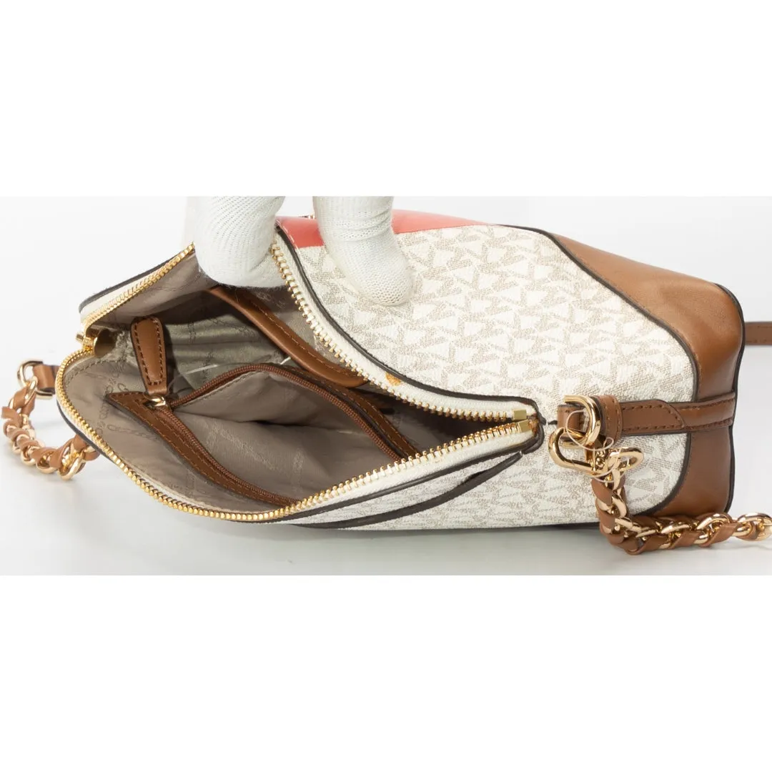 Michael Kors Logo Stripe Dome Crossbody Bag