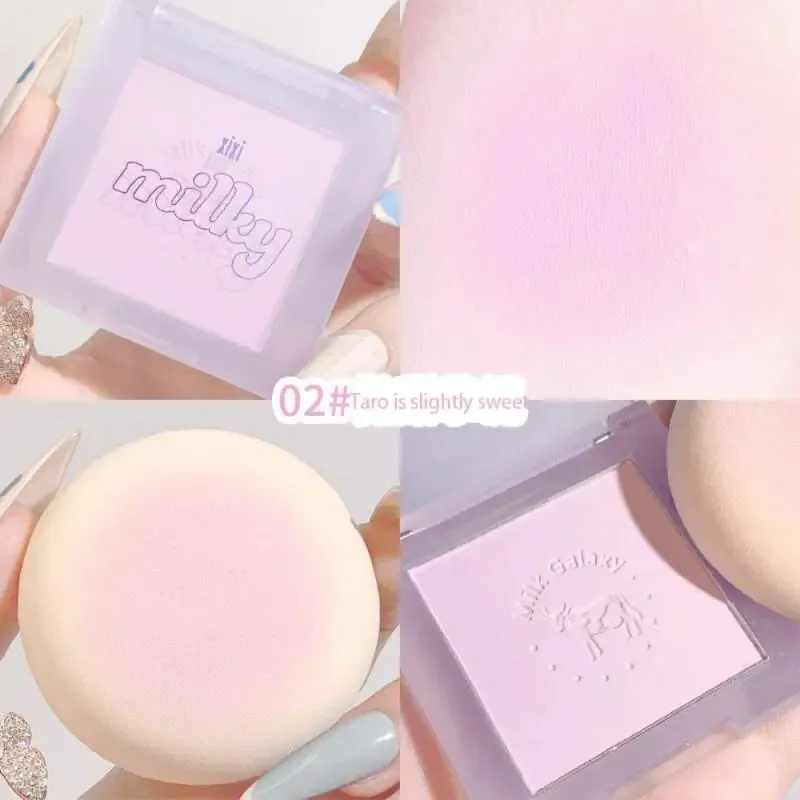 Milk Galaxy Soft Mist Blush Compact and Portable Natural Affordable Single Color Brightening Blush Purple