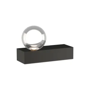 Mina Table Lamp with Crystal Orb and Nightshade Black Finish