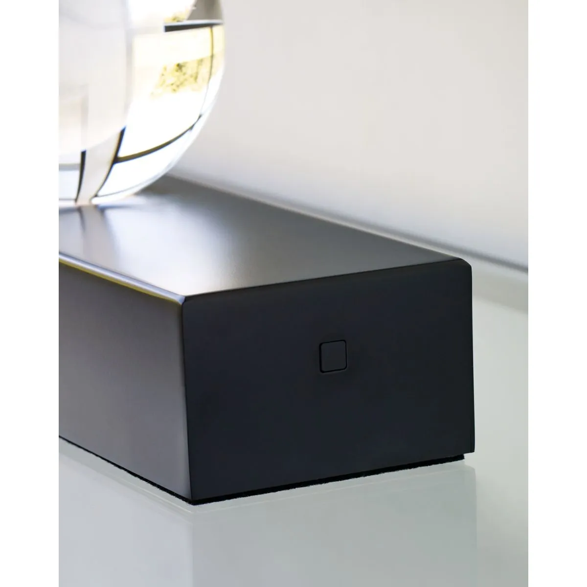 Mina Table Lamp with Crystal Orb and Nightshade Black Finish