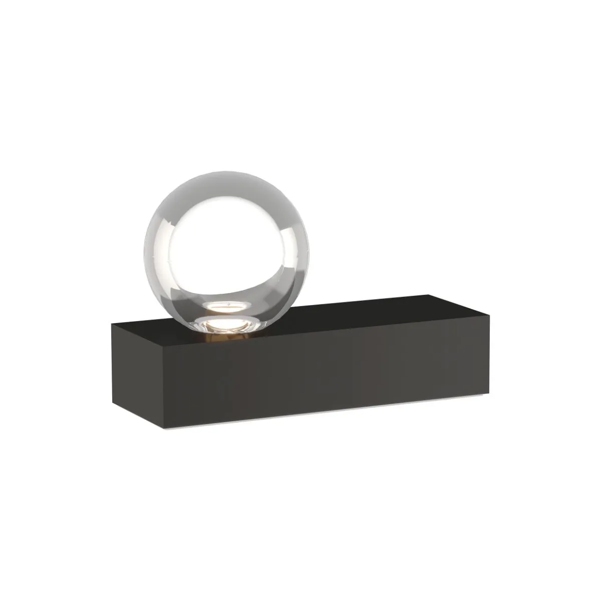 Mina Table Lamp with Crystal Orb and Nightshade Black Finish