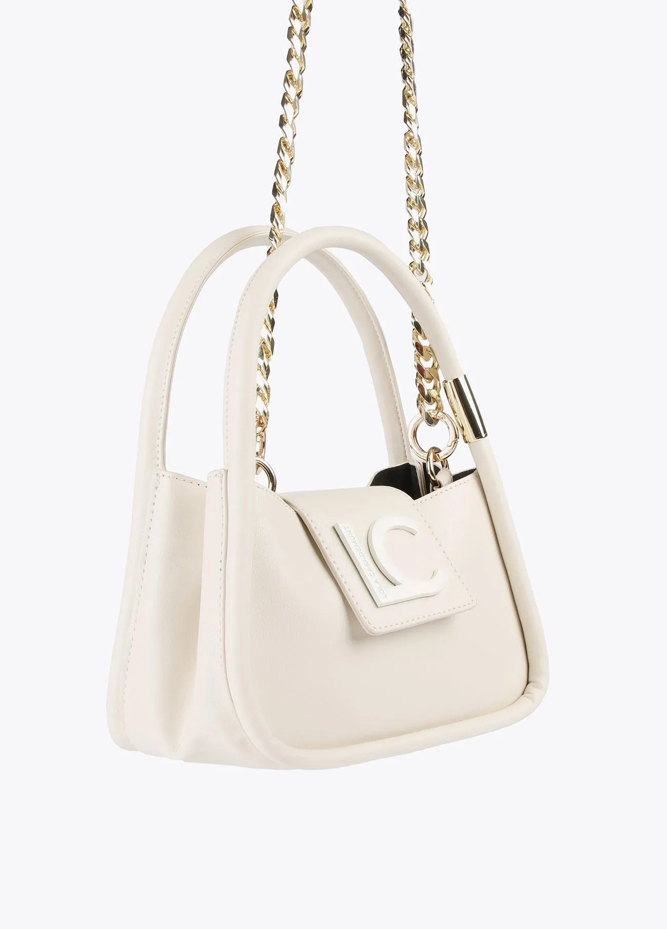 Mini crossbody bag with piping and logo