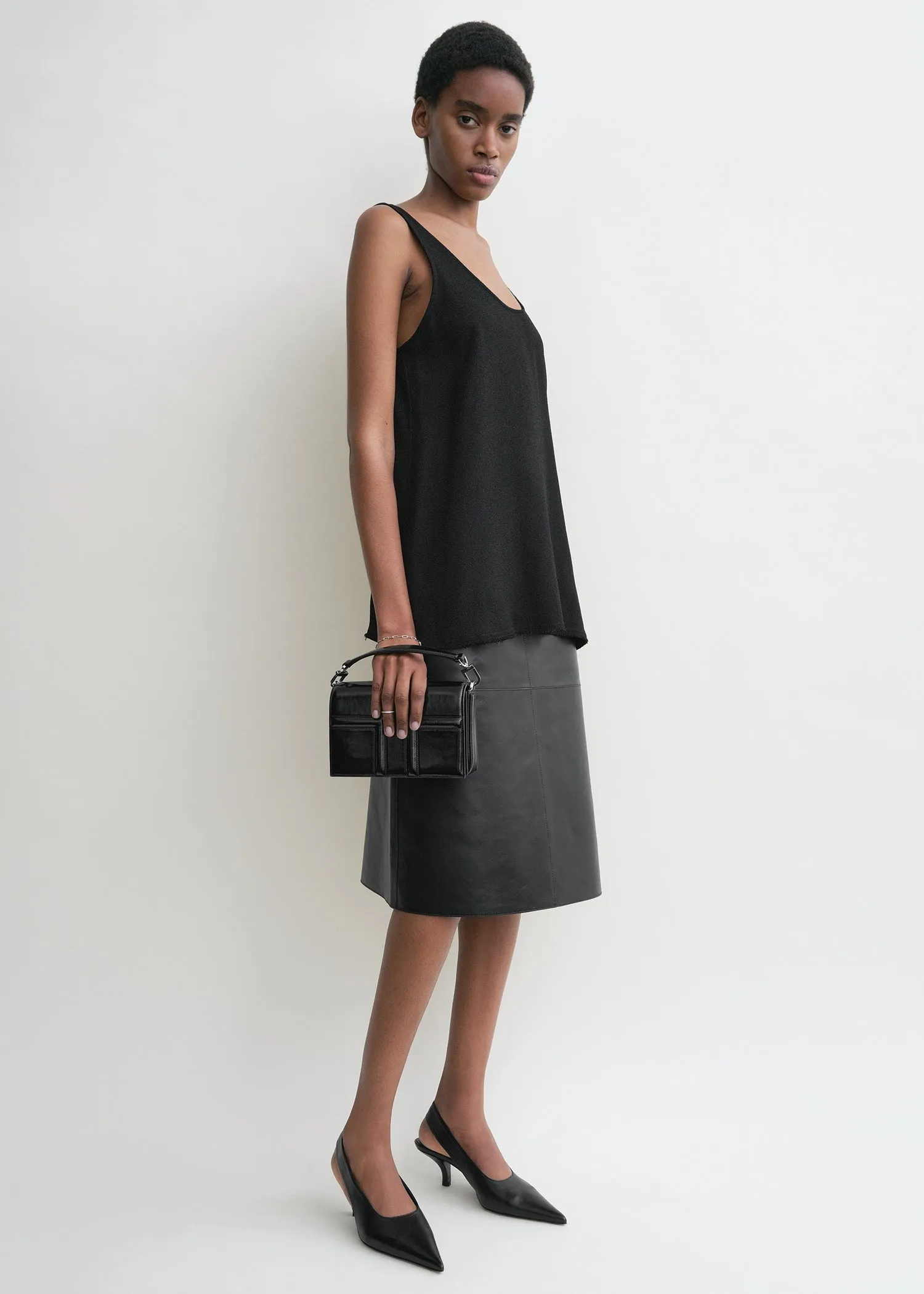 Mini T-Flap Naplack bag black