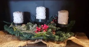 Mixed Green Center Piece Candle Holder