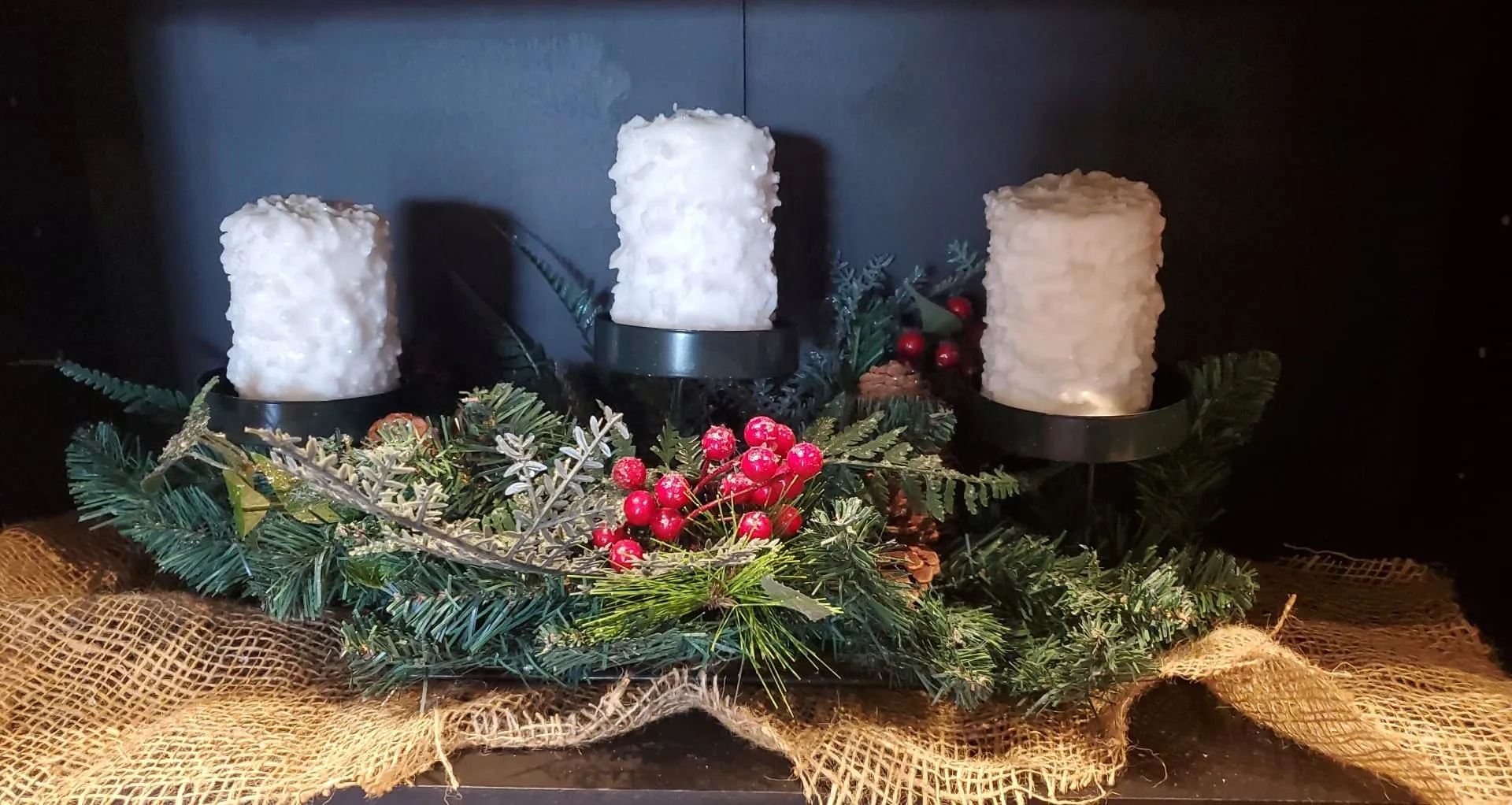 Mixed Green Center Piece Candle Holder