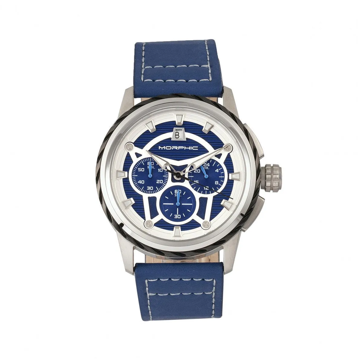 Morphic M61 Series Chronograph Leather-Band Watch w/Date