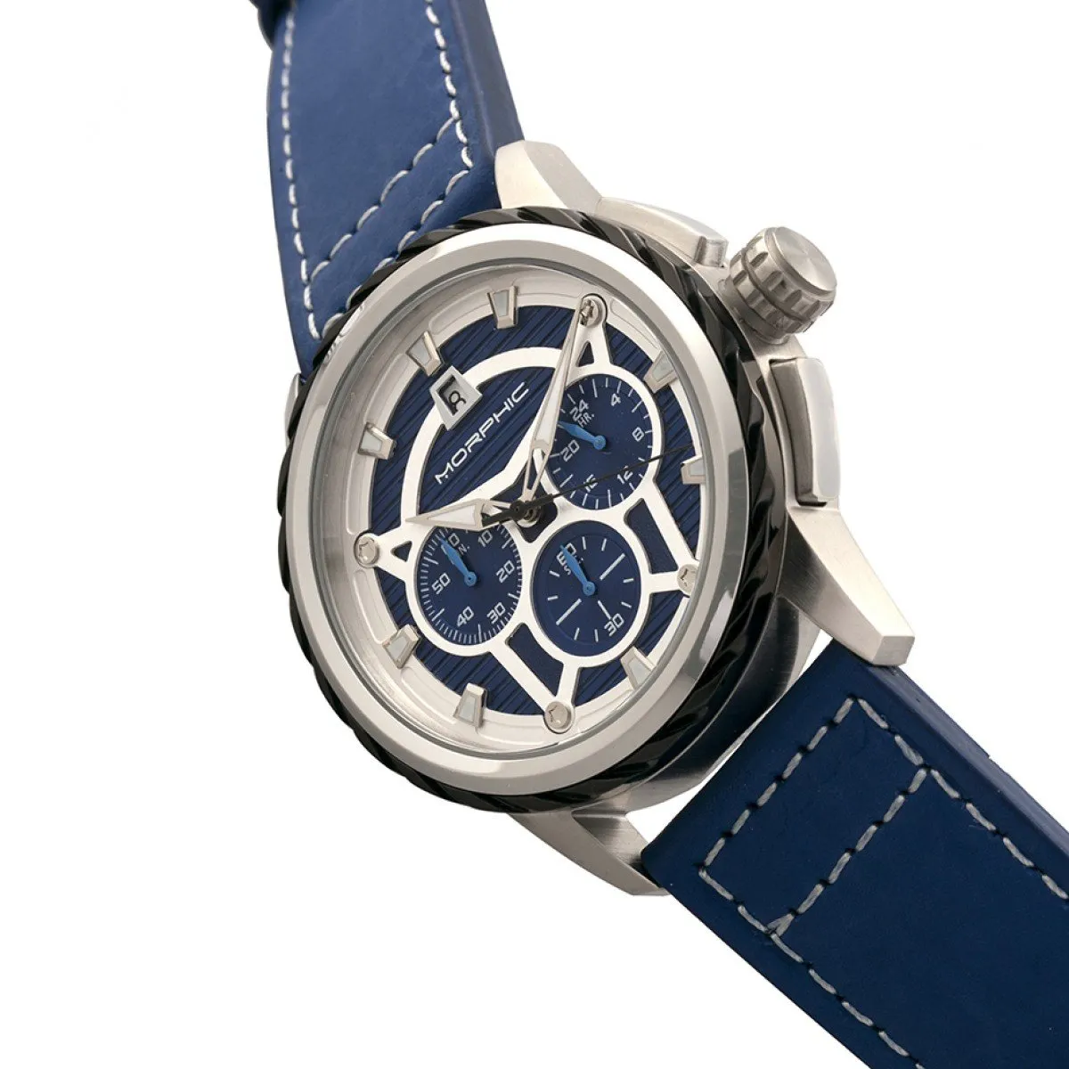 Morphic M61 Series Chronograph Leather-Band Watch w/Date
