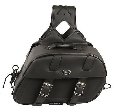 MOTORCYCLE 2PC WATERPROOF PLAIN ZIPOFF PVC THROWOVER ROUNDED SADDLEBAG 15*10*6