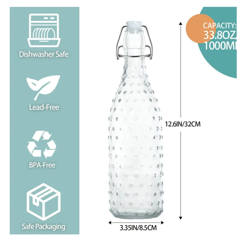 Multipurpose Glass Water Bottle With Airtight Stopper
