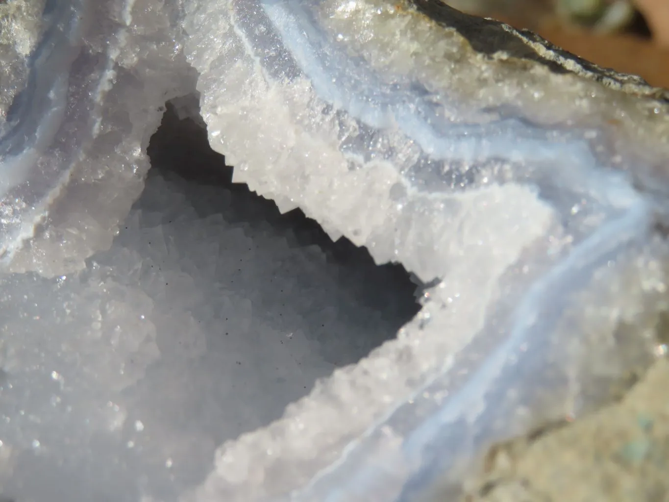 Natural Blue Lace Agate Geode Specimens x 1 From Nsanje, Malawi
