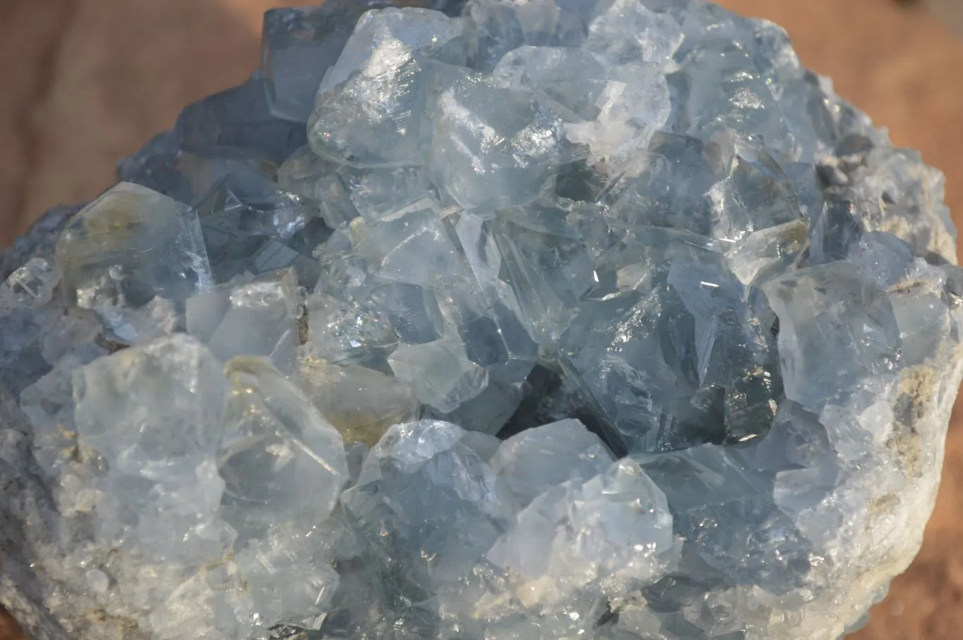 Natural  Cheap B Grade Blue Celestite Specimens  x 2 From Sakoany, Madagascar