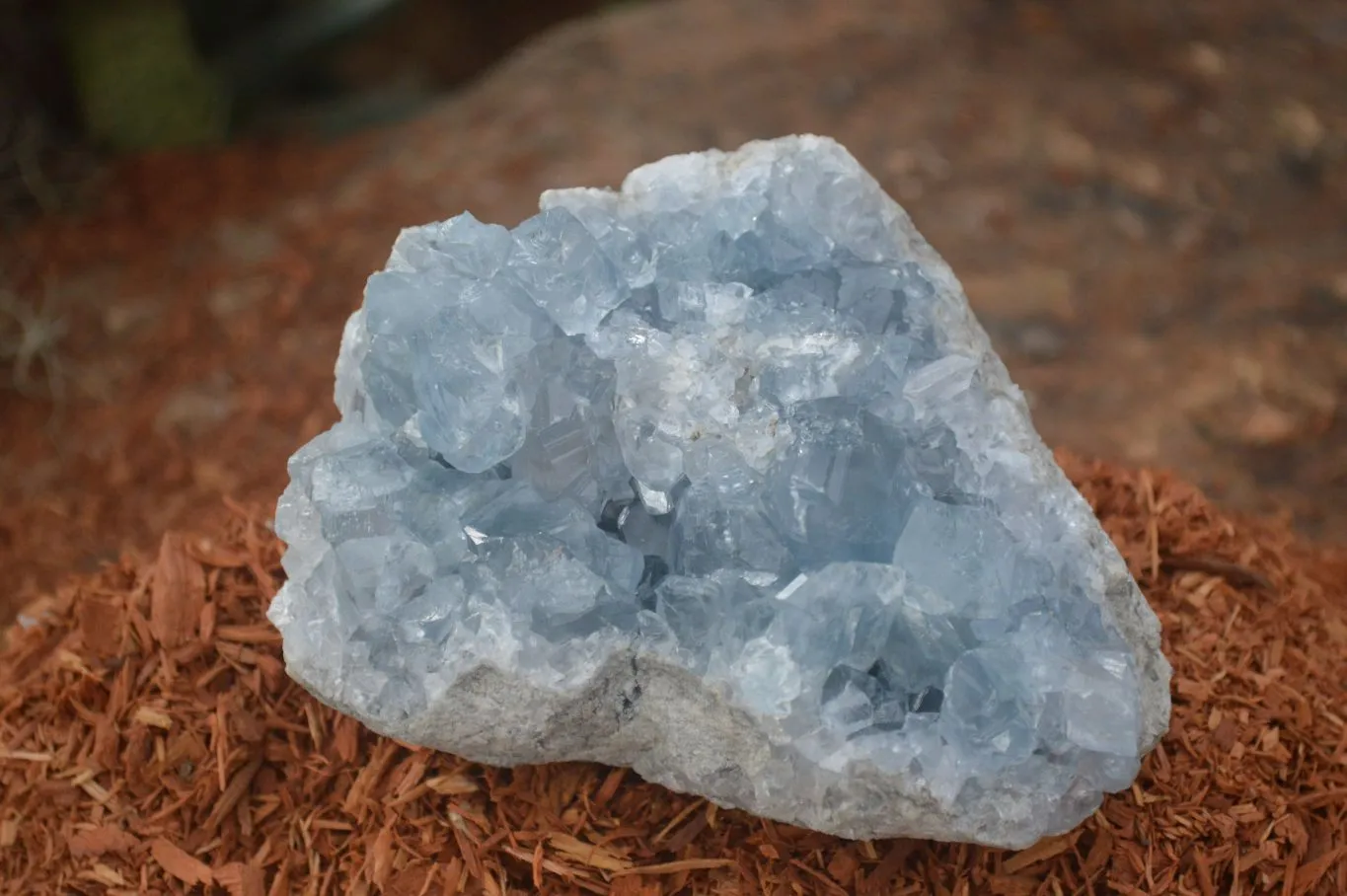 Natural  Cheap B Grade Blue Celestite Specimens  x 2 From Sakoany, Madagascar