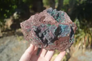 Natural Drusi Quartz Coated Ball Malachite In Red Copper Dolomite x 1 From Likasi, Congo