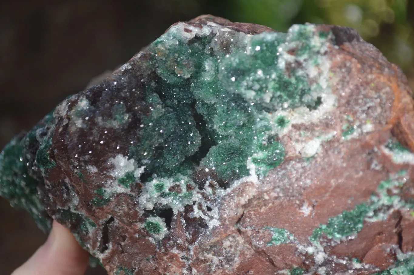 Natural Exquisite Bright Green Drusy Quartz Coated Ball Malachite On Red Copper Dolomite Specimen  x 1 From Likasi, Congo