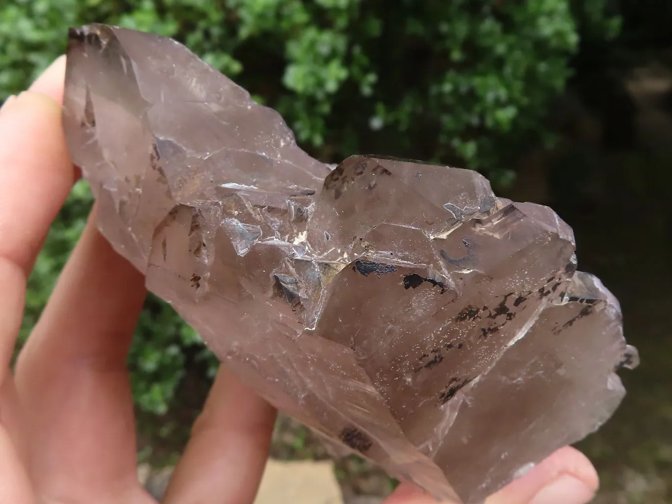 Natural Large Smokey Quartz Crystals x 3 From Malawi