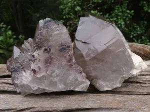 Natural Large Smokey Quartz Crystals x 3 From Malawi