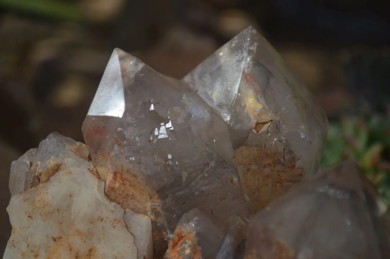 Natural Red Hematoid Phantom Quartz Cluster x 1 From Karoi, Zimbabwe