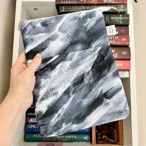 Navy Brush -  Zippered Book Sleeve