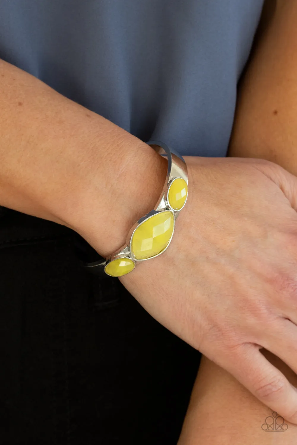 Next Stop, Olympus! - Yellow Bracelet - Paparazzi Accessories