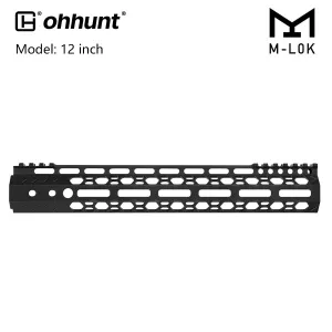 ohhunt AR-15 12" Ultra Light Hex Free Float M-lok Handguard with Steel Barrel Nut