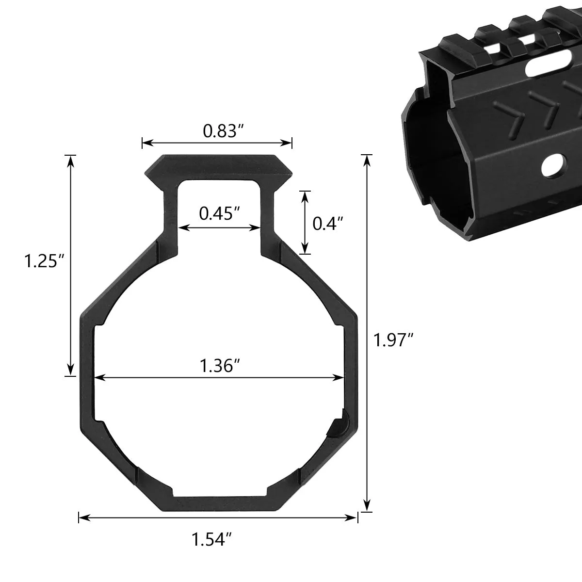 ohhunt AR-15 12" Ultra Light Hex Free Float M-lok Handguard with Steel Barrel Nut