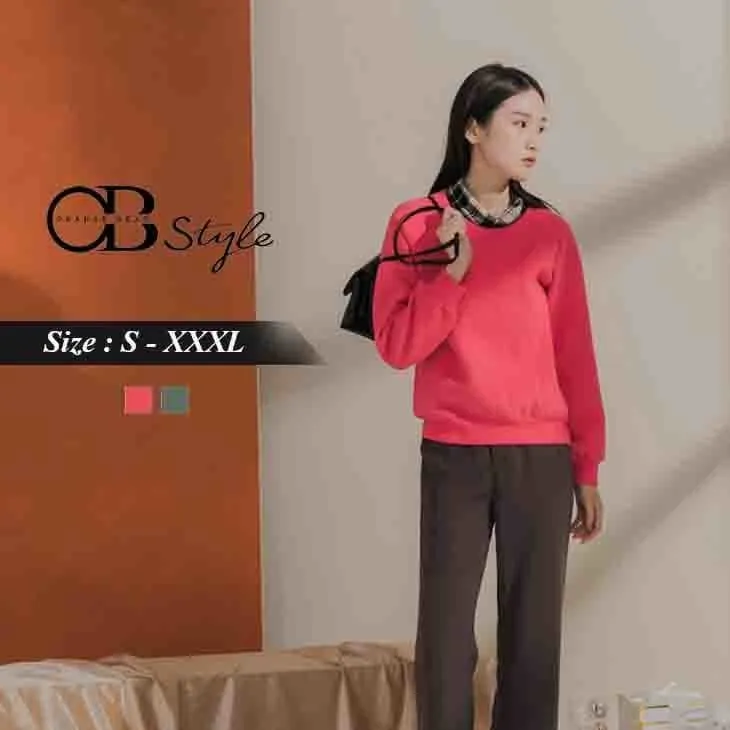 ORANGEBEAR FAKE TWO PIECE HIGH COLLAR TOP
