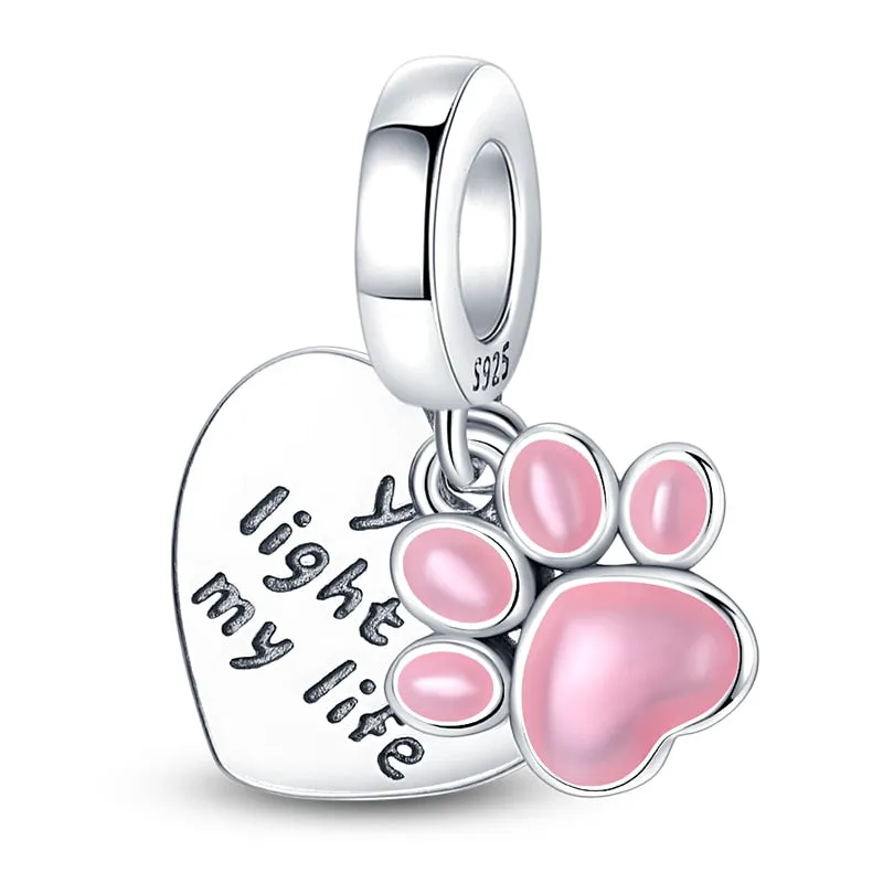 Paws Luminous Charm Beads (Glows in the dark)