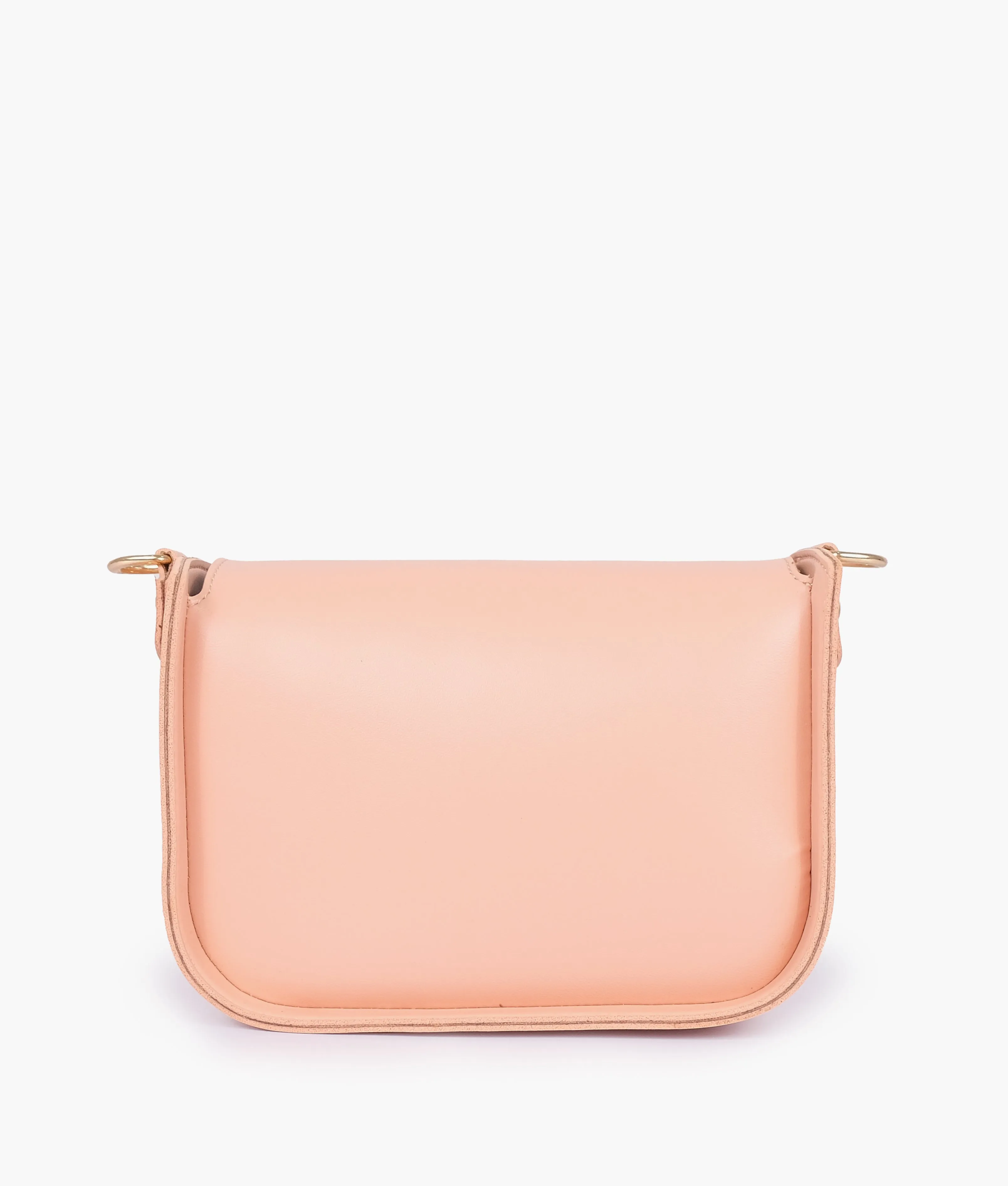 Peach saddle bag with twist lock