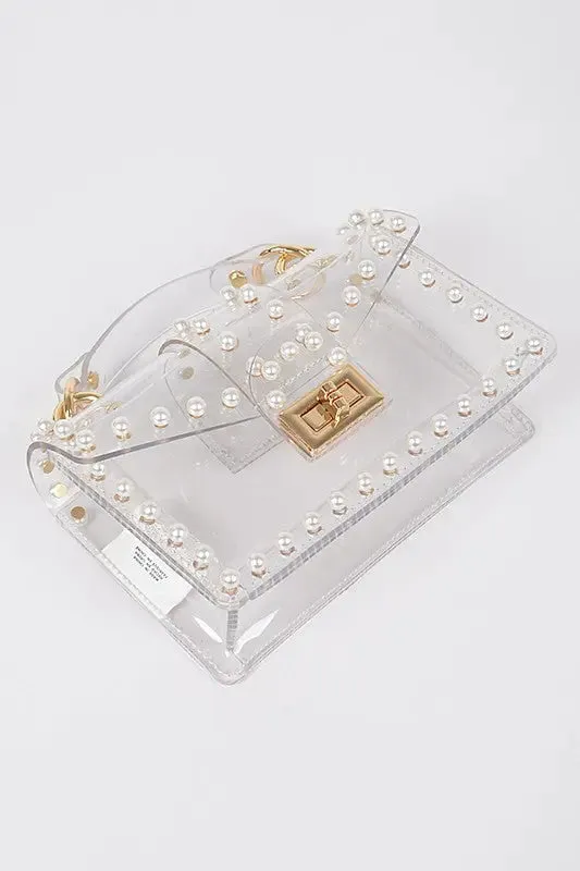 Pearl Studs Transparent Stadium Clear Bag