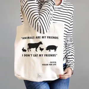 Personalised 'Animals Are My Friends' Tote Bag