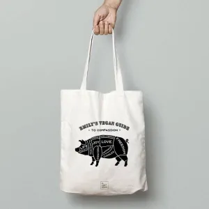 Personalised 'Guide to Compassion' Vegan Tote Bag
