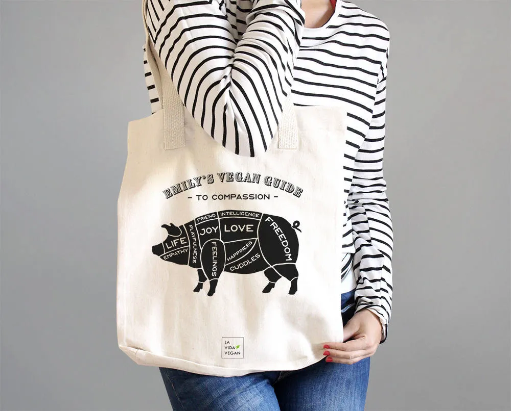 Personalised 'Guide to Compassion' Vegan Tote Bag