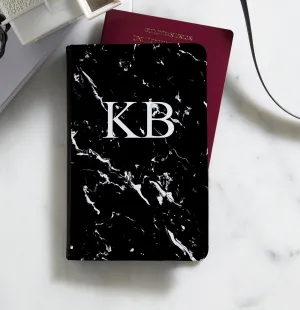 Personalised Passport Holder | Black Marble