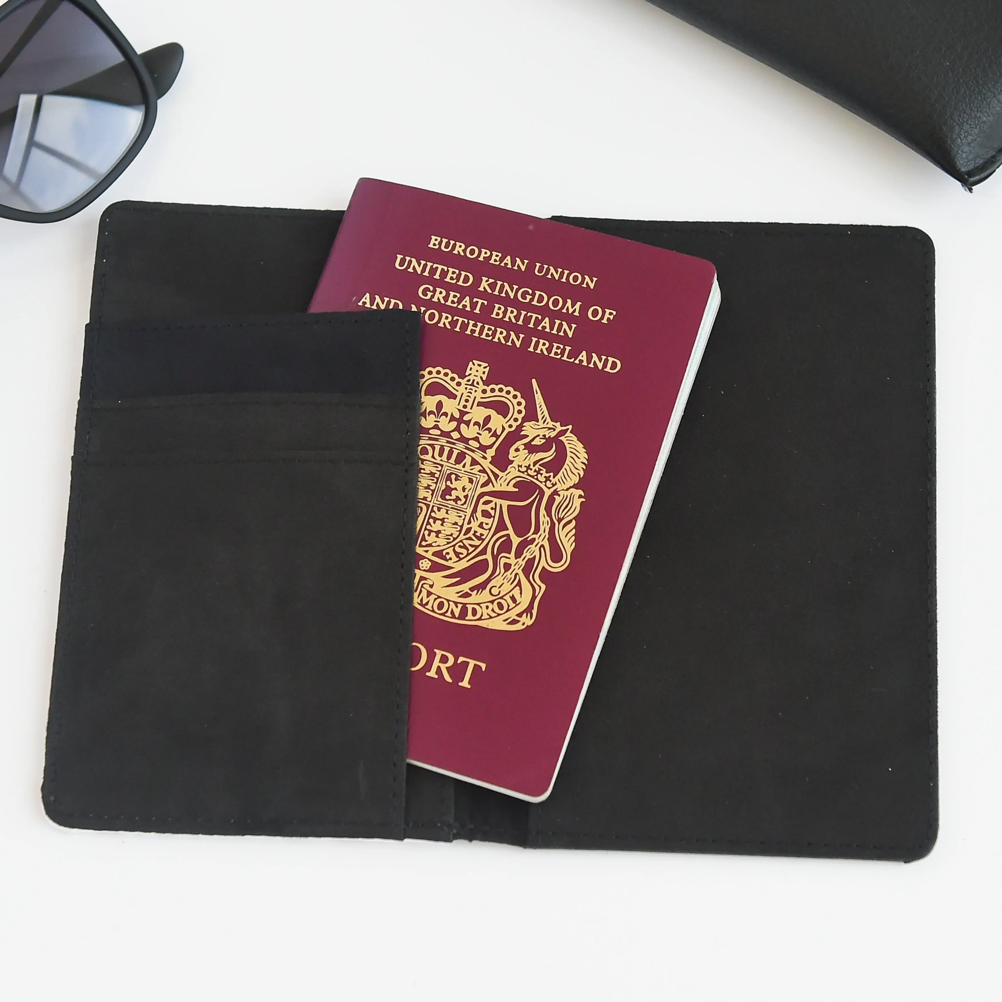 Personalised Passport Holder | Black Marble