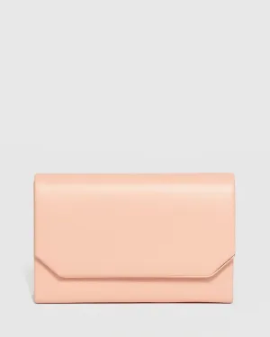 Pink Penny Flap Clutch Bag