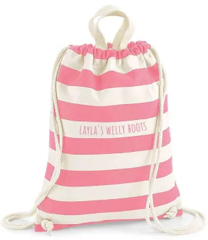 Pink Stripe Gym Bag