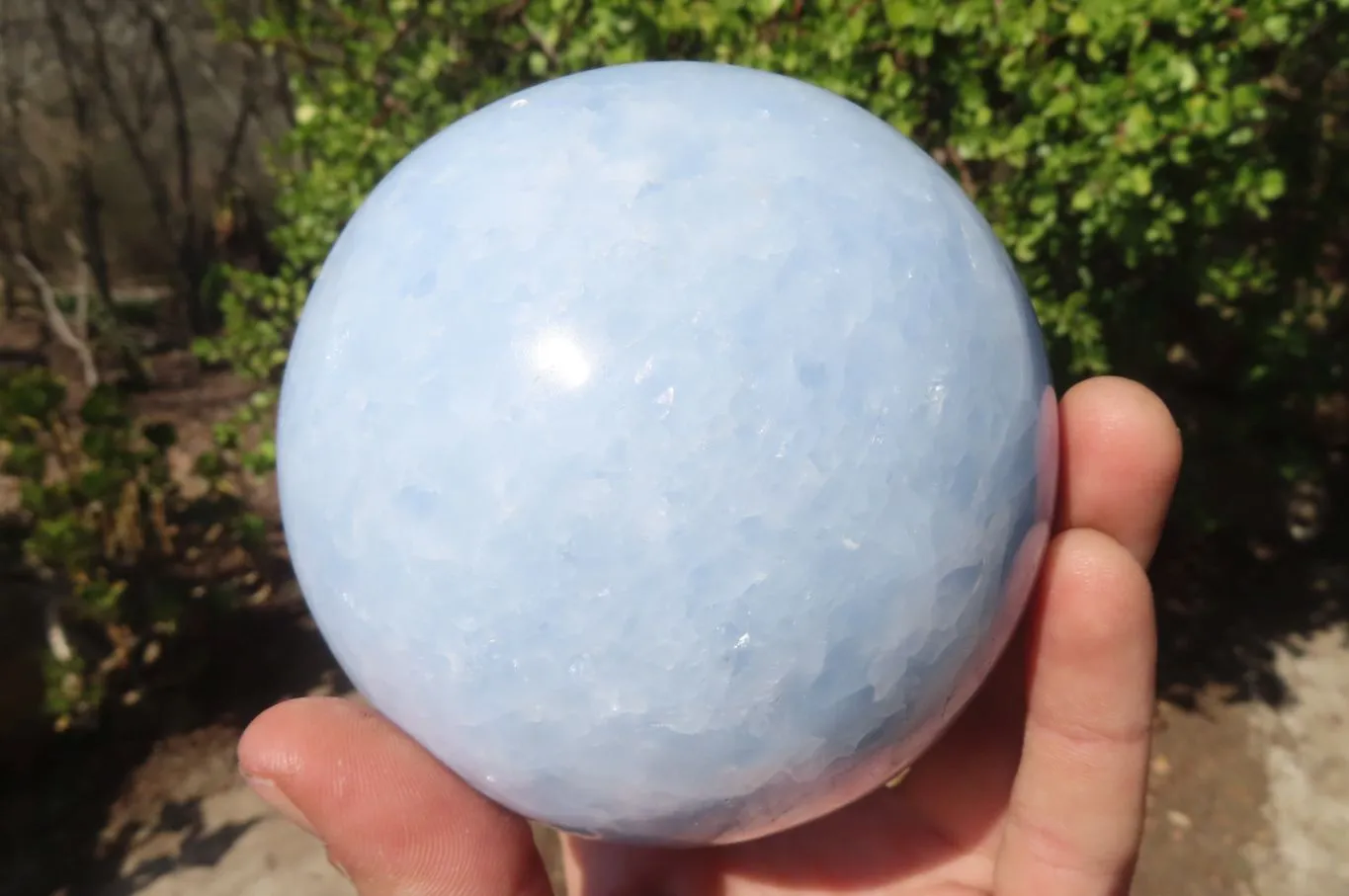 Polished Blue Calcite Spheres x 1 From Ihadilalana, Madagascar